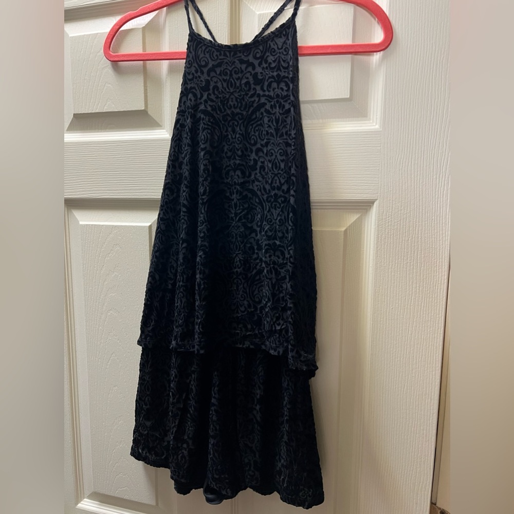 Black velvet romper